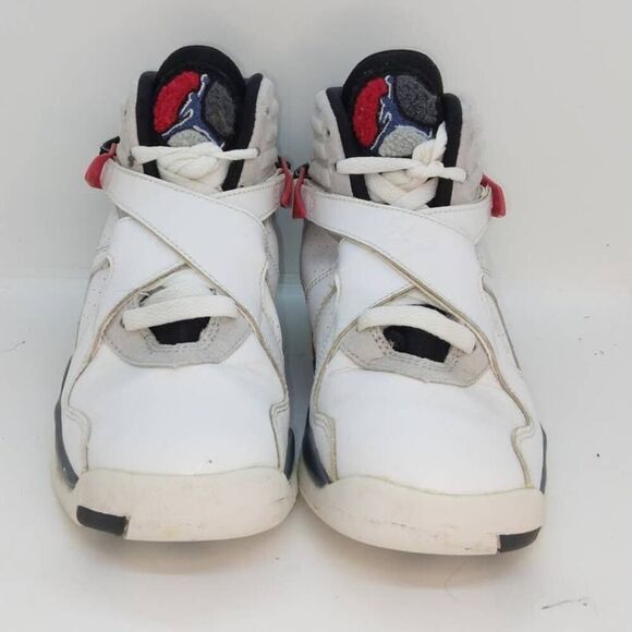 Nike Air Jordan VIII Retro Countdown Boys Preowned White/Gry/Red Sneakers-sz. 5Y - Picture 2 of 5